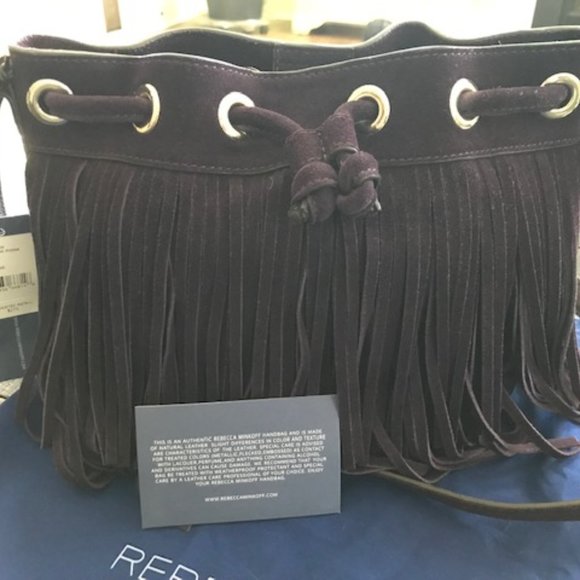 NWT Rebecca Minkoff Suede Fiona Mini Bucket Bag - Picture 7 of 13